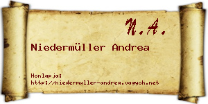 Niedermüller Andrea névjegykártya